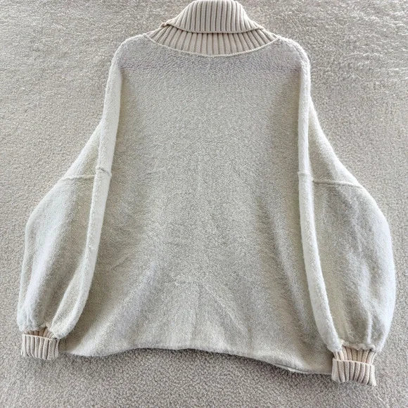 Free People Milo Tunic Sweater Women's Medium Evening Cream Drop Shoulder L/S~ - Picture 9 of 12